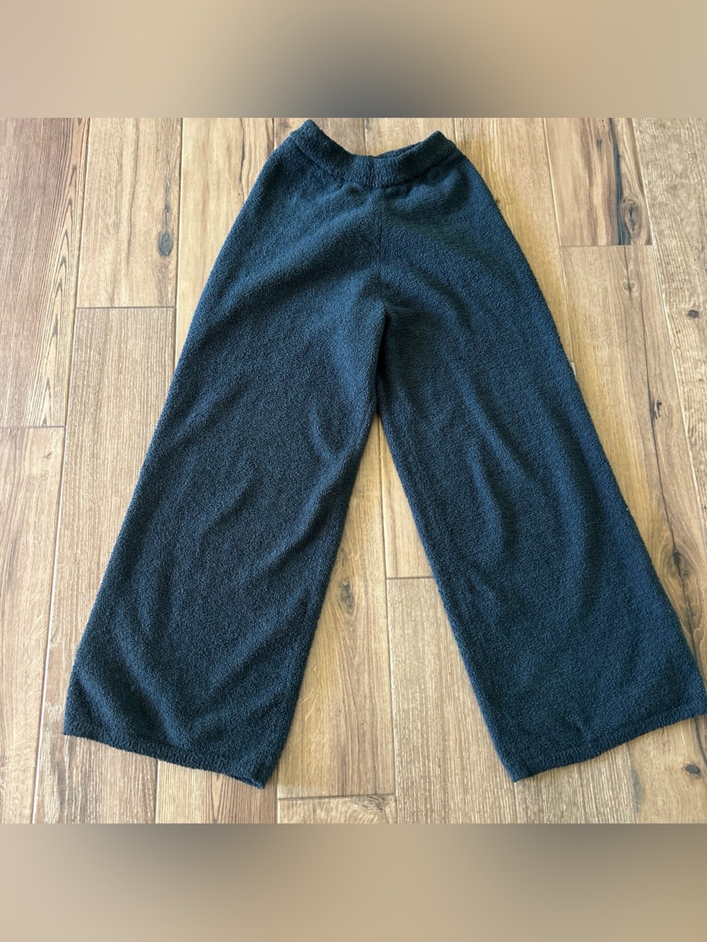 Natural Life Fuzzy Teddy Pants Woman’s Sz S Dark Green Wide Leg High Rise Lounge